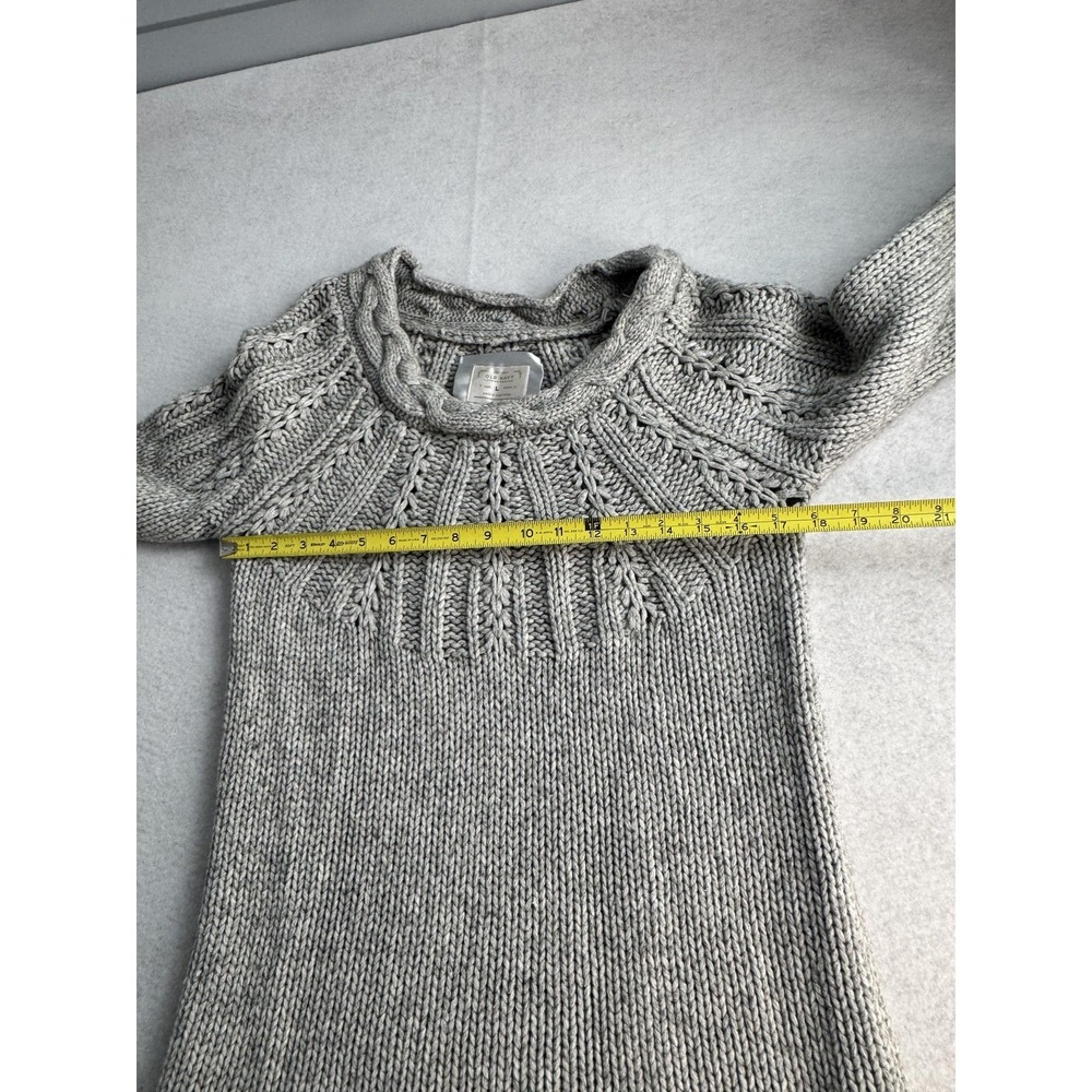 Old Navy Sweater Dress Women Gray Japan Knit Wool Cable Long Sleeve Pullover - Picture 4 of 7